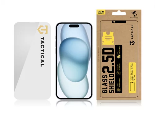 iPhone 15 /16 Tactical 5D kijelzővédő üvegfólia - fekete
