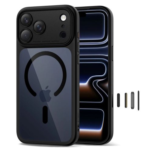 TECH-PROTECT MAGPEAK MAGSAFE CC iPhone 17 Pro tok - fekete/átlátszó
