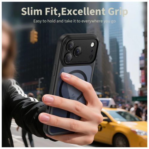 TECH-PROTECT MAGPEAK MAGSAFE CC iPhone 17 Pro tok - fekete/átlátszó