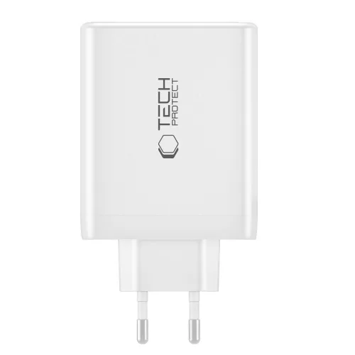 Tech-Protect NC100W-GAN töltő GaN 3x USB-C PD 100W / USB-A QC 3.0 - fehér