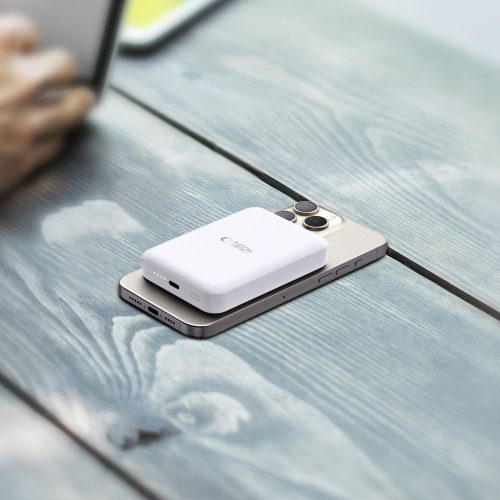 Tech-Protect Lifemag MagSafe PB11 mágneses Power Bank 10.000mAh külső akkumulátor - fehér