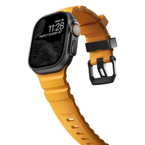 Nomad Rocky Point Apple Watch  49/45/44/42mm szilikon szíj - sol / fekete