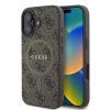 Guess PU Bőr 4G Színes Gyűrű MagSafe tok iPhone 16 - barna