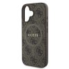 Guess PU Bőr 4G Színes Gyűrű MagSafe tok iPhone 16 - barna