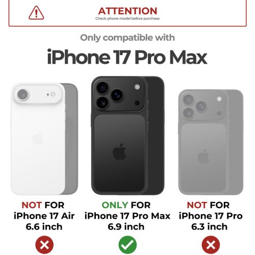 iPhone 17 Pro Dexnor MagSafe ütésálló tok kihajtható állvánnyal és kameravédővel - fekete