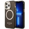 Guess Gold Outline GUHMP13XHTCMK MagSafe iPhone 13 Pro Max kemény hátlap tok - fekete