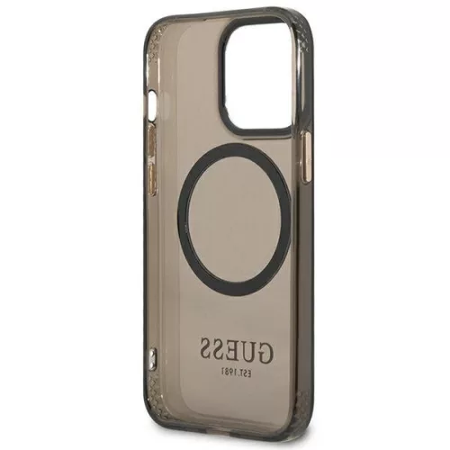Guess Gold Outline GUHMP13XHTCMK MagSafe iPhone 13 Pro Max kemény hátlap tok - fekete