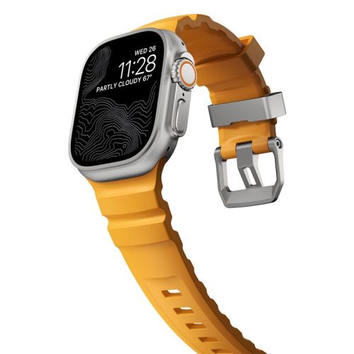 Nomad Rocky Point Apple Watch  49/45/44/42mm szilikon szíj - sol / ezüst