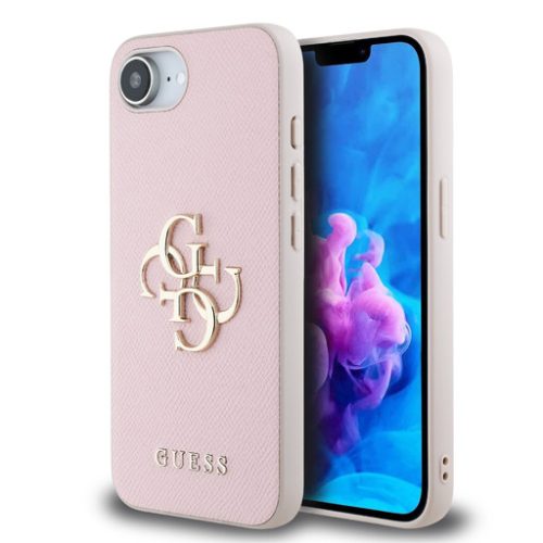 Apple iPhone SE 4 tok, Guess PU Grained 4G Metal Logo - pink