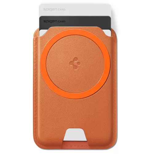 Spigen Valentinus MagFit+ MagSafe univerzális mágneses kártyatartó metál  - narancssárga