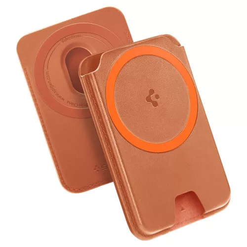Spigen Valentinus MagFit+ MagSafe univerzális mágneses kártyatartó metál  - narancssárga