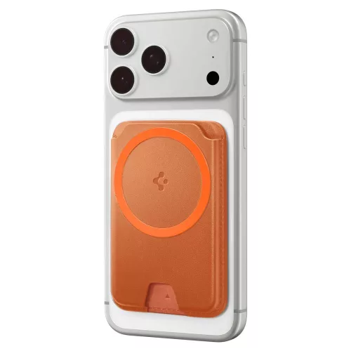 Spigen Valentinus MagFit+ MagSafe univerzális mágneses kártyatartó metál  - narancssárga
