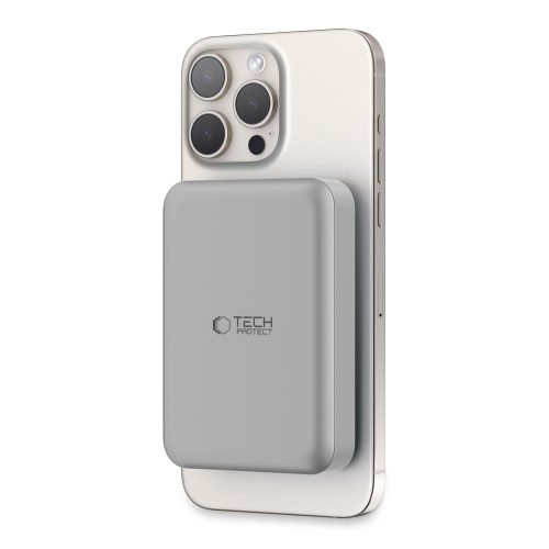Tech-Protect Lifemag MagSafe PB11 mágneses Power Bank 10.000mAh külső akkumulátor - titánium