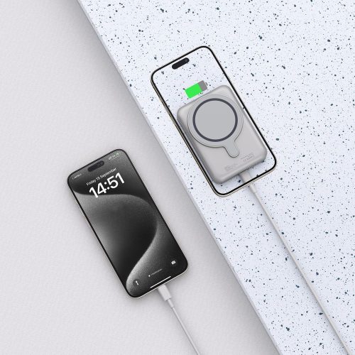 Tech-Protect Lifemag MagSafe PB11 mágneses Power Bank 10.000mAh külső akkumulátor - titánium