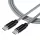 TACTICAL Usb-C / Usb-C Kevlár kábel 100W, 1méter - szürke