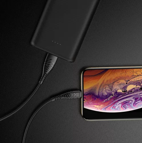 VEGER kábel, USB A to Lightning 2,4A V105 1,2 m - fekete