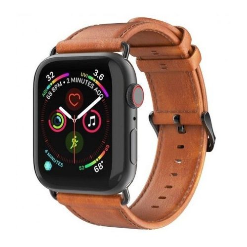 Apple Watch szíj 42/ 44/ 45/ 46 / 49 mm Dux Ducis YA valódi bőr- barna