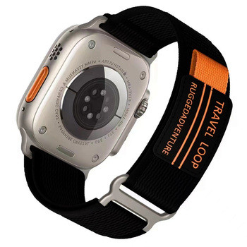 Nylon szíj Apple Watch (42 / 44 / 45 / 49 mm) - fekete