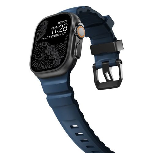 Nomad Rocky Point Apple Watch  49/45/44/42mm szilikon szíj - kék / fekete