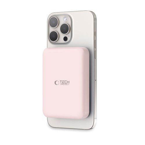 Tech-Protect Lifemag MagSafe PB11 mágneses Power Bank 10.000mAh külső akkumulátor - pink