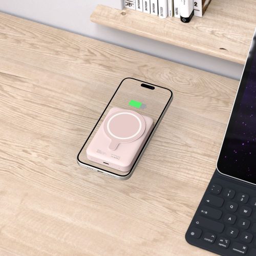 Tech-Protect Lifemag MagSafe PB11 mágneses Power Bank 10.000mAh külső akkumulátor - pink