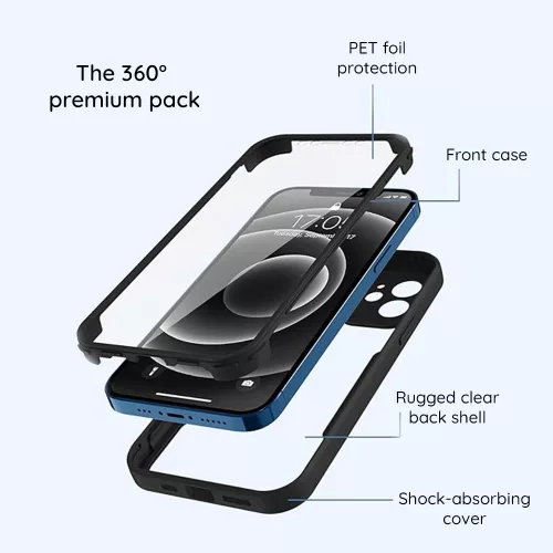 iPhone 16 Pro tok + fólia - Techsuit ColorVerse 360 MagSafe - fekete