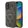 Guess PU Bőr 4G Színes Gyűrű MagSafe tok iPhone 16 Plus - barna