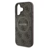 Guess PU Bőr 4G Színes Gyűrű MagSafe tok iPhone 16 Plus - barna