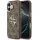 Guess PU Leather 4G Metal Logo arany kamerakeretes tok, iPhone 17  - barna