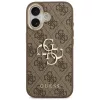 Guess PU Leather 4G Metal Logo arany kamerakeretes tok, iPhone 17  - barna