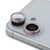 Guess Fixed Glliter védő lencse iPhone 16/16 Plus készülékhez - rózsaszín