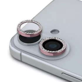   Guess Fixed Glliter védő lencse iPhone 16/16 Plus készülékhez - rózsaszín