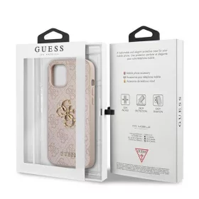 Apple iPhone 16 tok,  Guess Big Metal Logo 4G pink