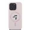 Karl Lagerfeld Liquid Silicone Karl and Choupette MagSafe tok iPhone 16 Pro - rózsaszín