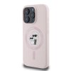 Karl Lagerfeld Liquid Silicone Karl and Choupette MagSafe tok iPhone 16 Pro - rózsaszín