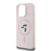 Karl Lagerfeld Liquid Silicone Karl and Choupette MagSafe tok iPhone 16 Pro - rózsaszín