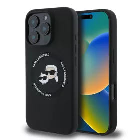   Karl Lagerfeld Liquid Silicone K&CH Heads MagSafe tok iPhone 16 Pro Max - fekete
