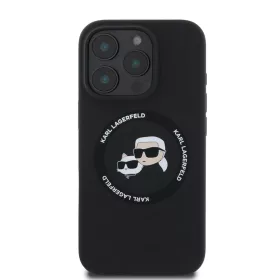   Karl Lagerfeld Liquid Silicone K&CH Heads MagSafe tok iPhone 16 Pro Max - fekete