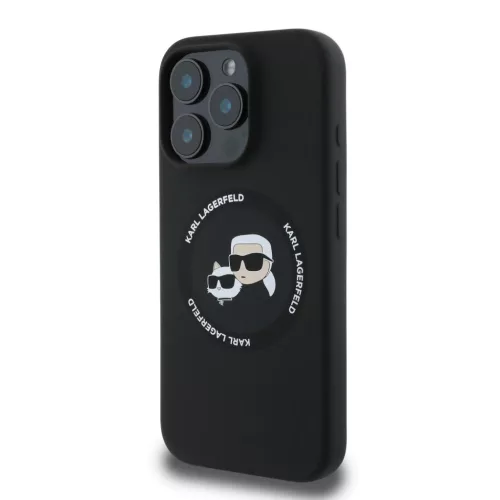 Karl Lagerfeld Liquid Silicone K&CH Heads MagSafe tok iPhone 16 Pro Max - fekete