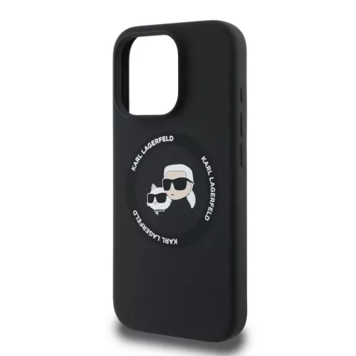 Karl Lagerfeld Liquid Silicone K&CH Heads MagSafe tok iPhone 16 Pro Max - fekete