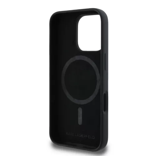 Karl Lagerfeld Liquid Silicone K&CH Heads MagSafe tok iPhone 16 Pro Max - fekete