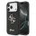Guess PU Leather 4G Metal Logo arany keretes tok, iPhone 17 Pro Max  - fekete