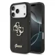 Guess PU Leather 4G Metal Logo arany keretes tok, iPhone 17 Pro Max  - fekete