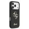 Guess PU Leather 4G Metal Logo arany keretes tok, iPhone 17 Pro Max  - fekete