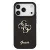 Guess PU Leather 4G Metal Logo arany keretes tok, iPhone 17 Pro Max  - fekete