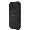 Guess PU Bőr 4G Színes Gyűrű MagSafe tok iPhone 16 Pro Max - fekete