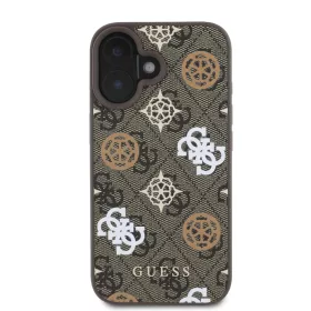 Guess PU 4G Peony MagSafe tok iPhone 16e  - barna / mintás