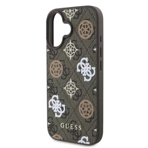 Guess PU 4G Peony MagSafe tok iPhone 16e  - barna / mintás