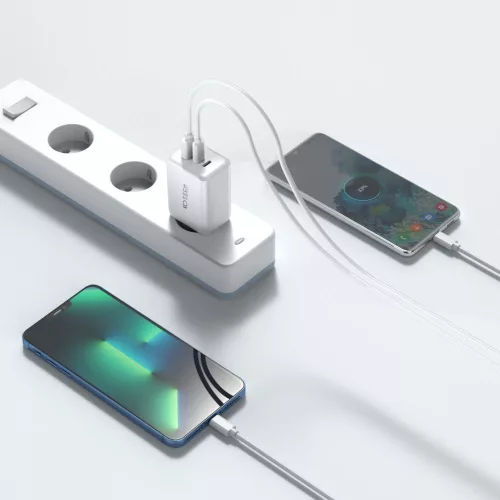 Tech-Protect C65W hálózati töltő 2x USB-C PD 65W / USB-A QC 3.0 - fekete