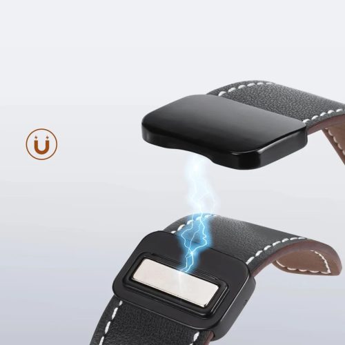 Apple Watch szíj 42/ 44/ 45/ 46 / 49 mm Dux Ducis YA valódi bőr- fekete